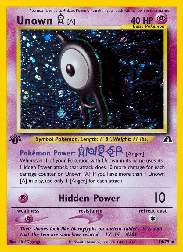 Unown [A] - Neo Discovery 14 (Foil) (Unlimited) - Lightly Played