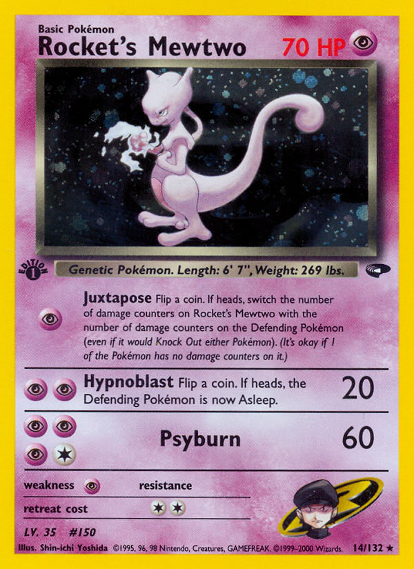 Rocket's Mewtwo - Gym Challenge 14 (Foil) (Unlimited) - Lightly Played