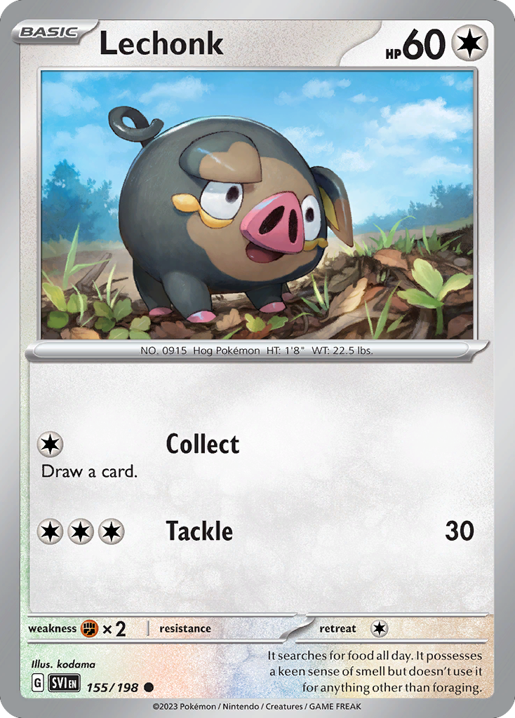 Lechonk - Scarlet & Violet Base Set 155/198 (Foil) - Near Mint