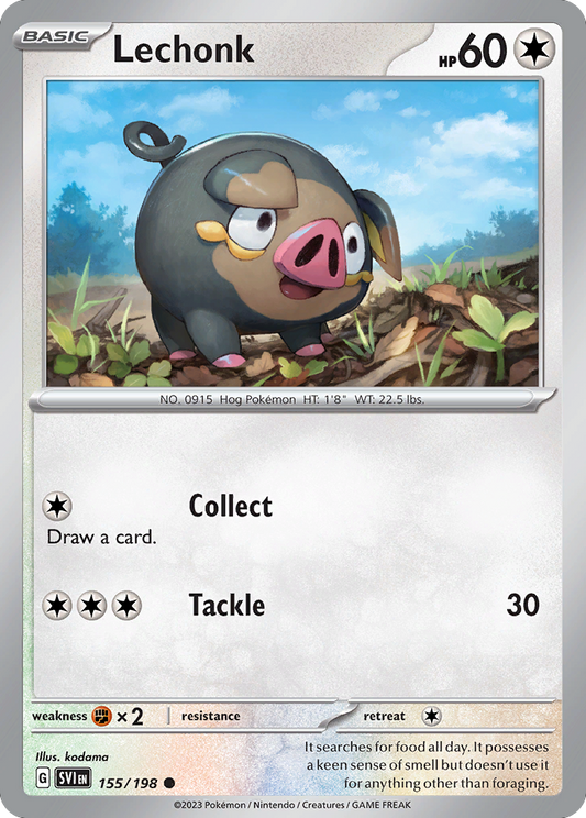 Lechonk - Scarlet & Violet Base Set 155/198 (Foil) - Near Mint