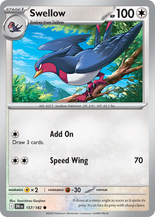 Swellow - Destined Rivals 157/182 (Foil) - Near Mint