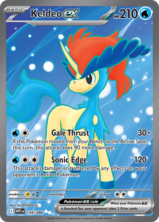 Keldeo ex - White Flare 159/086 (Foil) - Near Mint