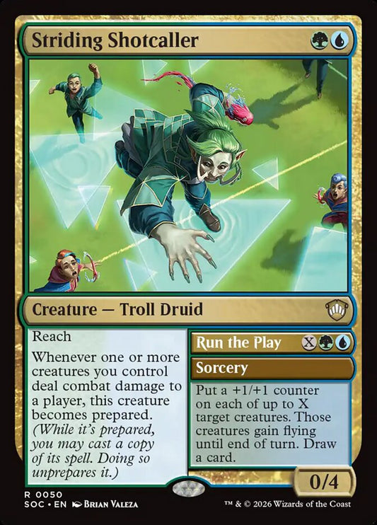 Striding Shotcaller // Run the Play - Secrets of Strixhaven Commander 50