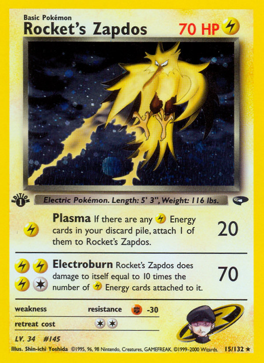 Rocket's Zapdos - Gym Challenge 15 (Foil) - Damaged