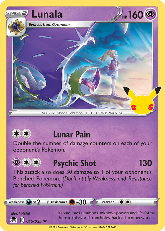 Lunala - Celebrations 015/025 (Foil) - Near Mint