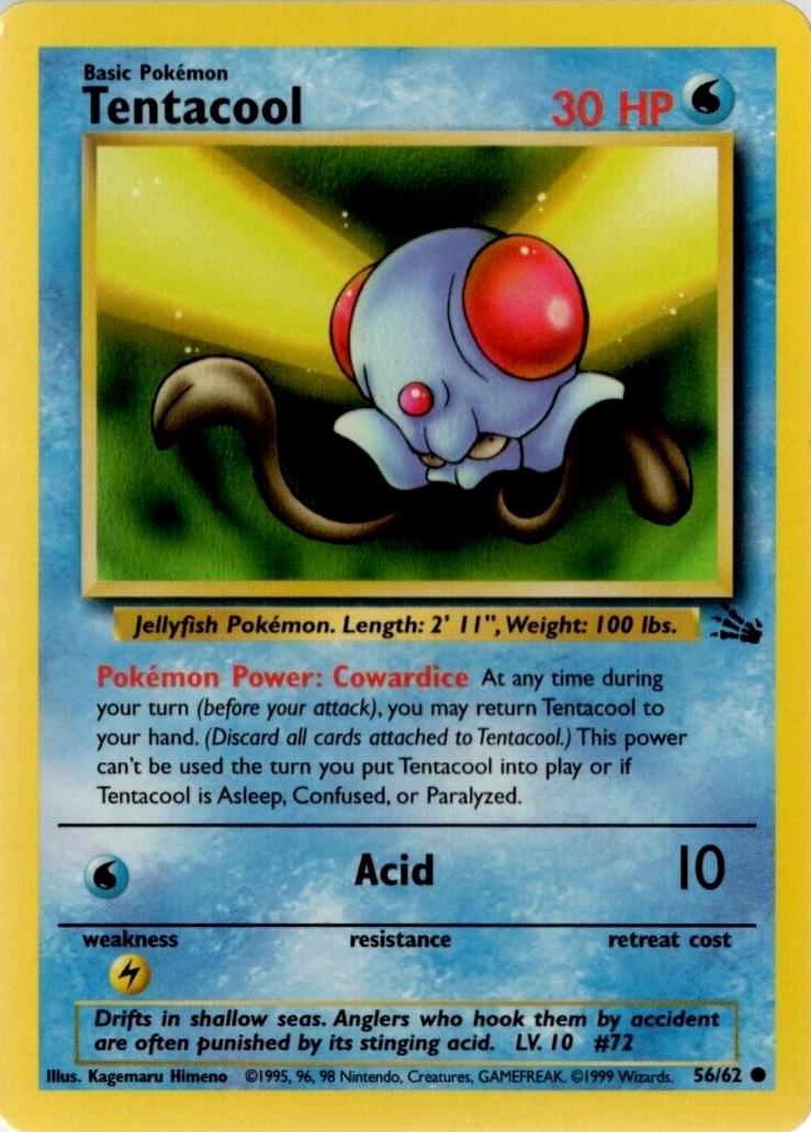 Tentacool - Fossil 56 (Unlimited) - Moderately Played