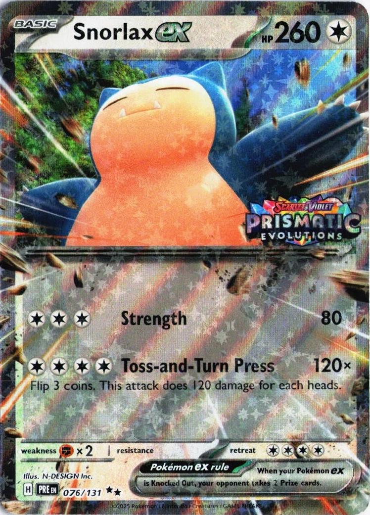Snorlax ex (Prismatic Evolution Stamped) - Miscellaneous Cards & Products 076/131 (Foil) - Near Mint