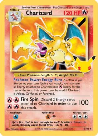 Charizard - Celebrations: Classic Collection 4/102  (Foil) - Damaged - Ungraded