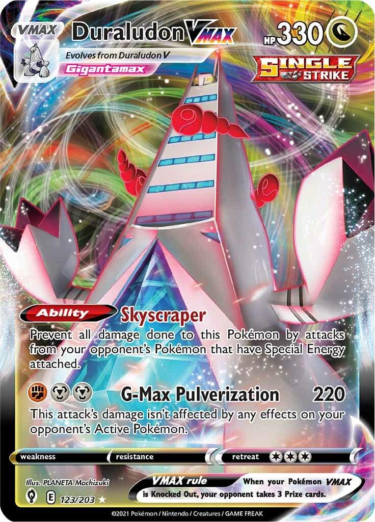 Duraludon VMAX - Base 123/203  (Foil) - Near Mint - Ungraded