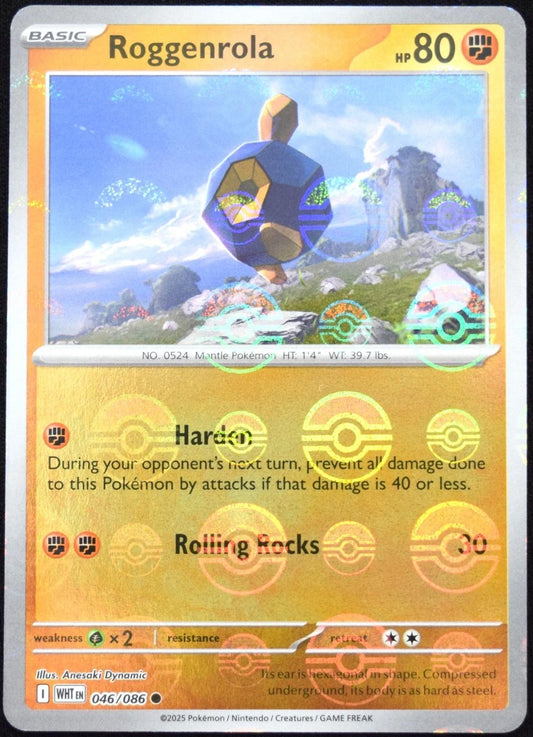 Roggenrola (Poke Ball Pattern) - White Flare 046/086 (Foil) - Near Mint