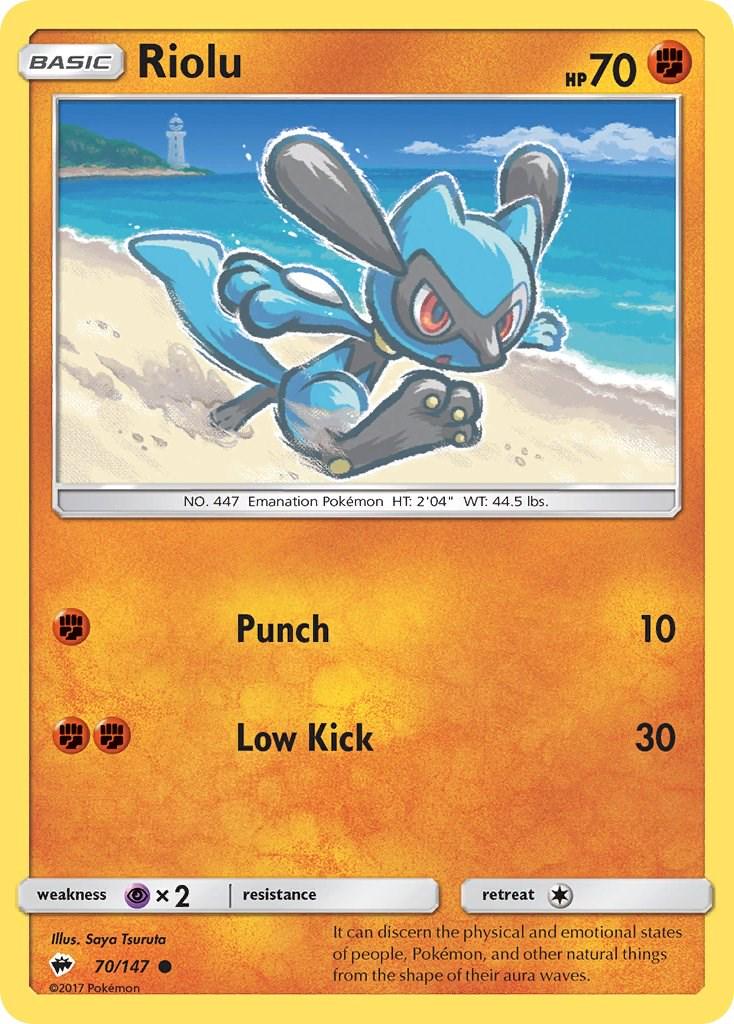 Riolu - SM - Burning Shadows 70/147 - Near Mint