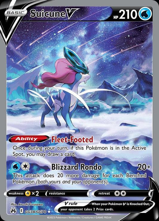 Suicune V - Crown Zenith: Galarian Gallery GG38/GG70  (Foil) - Heavily Played - Ungraded