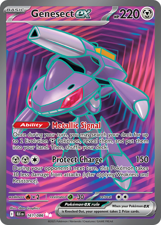 Genesect ex - Black Bolt 161/086 (Foil) - Near Mint