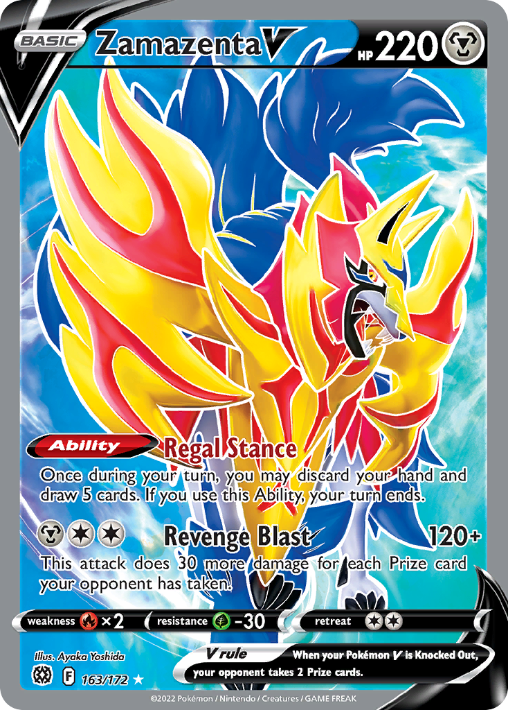 Zamazenta V (Full Art) - Brilliant Stars 163/172 (Foil) - Near Mint