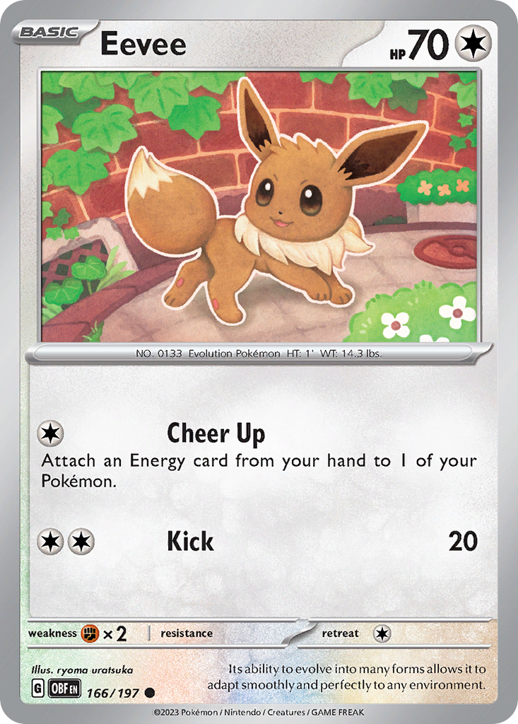 Eevee - Obsidian Flames 166/197 - Near Mint