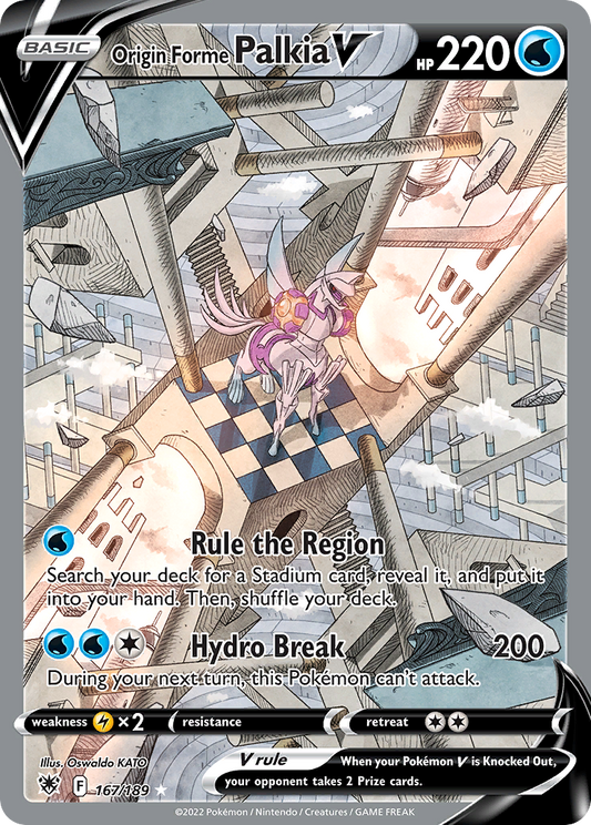 Origin Forme Palkia V (Alternate Full Art) - Astral Radiance 167/189  (Foil) - Near Mint - Foil