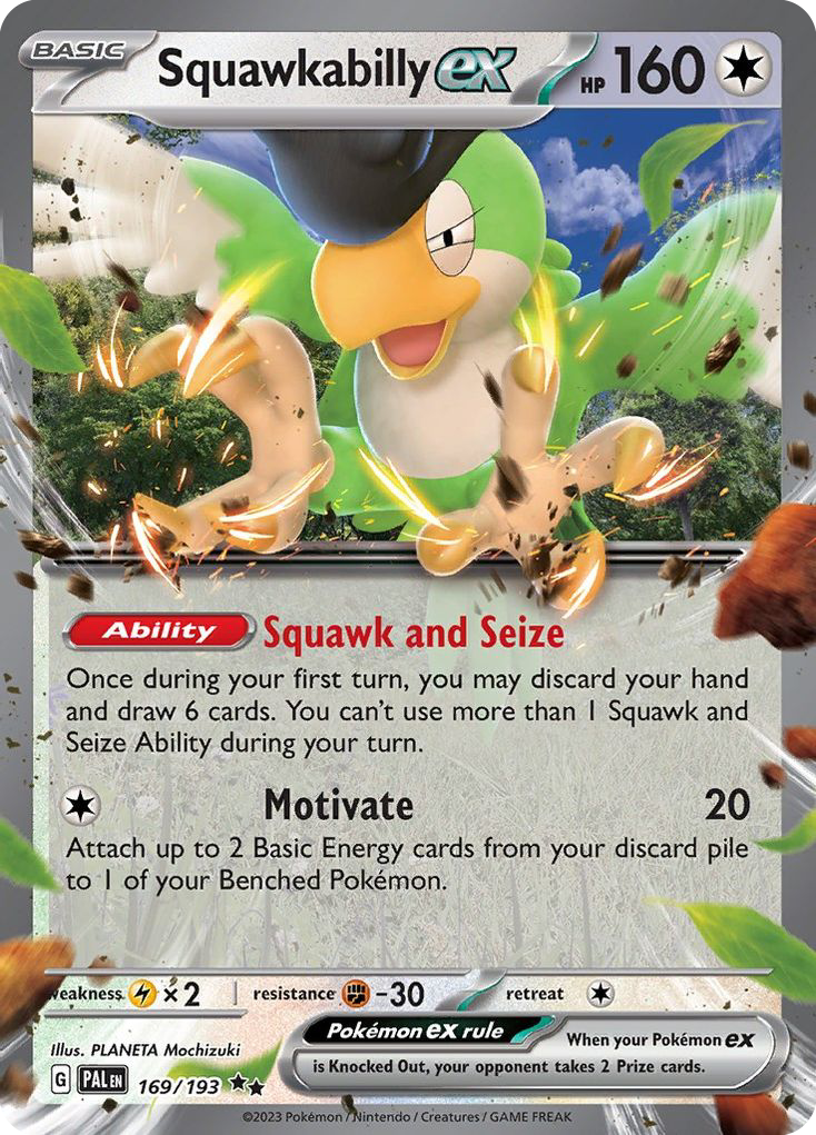 Squawkabilly ex - Paldea Evolved 169/193  (Foil) - Near Mint - Ungraded