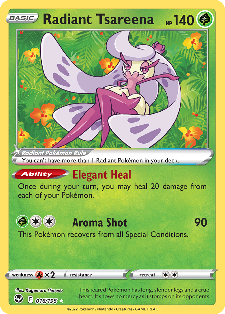 Radiant Tsareena - Silver Tempest 016/195  (Foil) - Near Mint - Ungraded