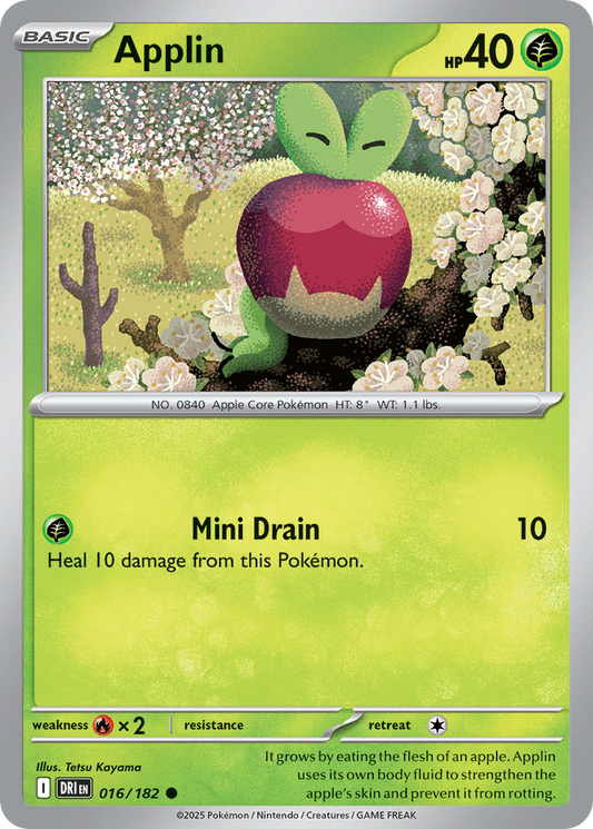 Applin - Destined Rivals 016/182 (Foil) - Near Mint