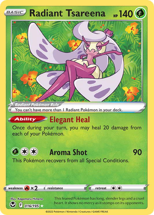 Radiant Tsareena - Silver Tempest 016/195  (Foil) - Near Mint - Ungraded