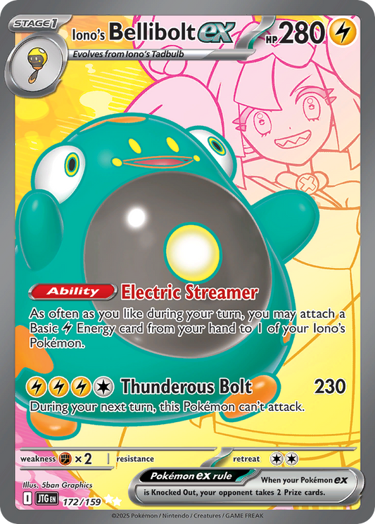 Iono's Bellibolt ex - Journey Together 172/159 (Foil) - Near Mint
