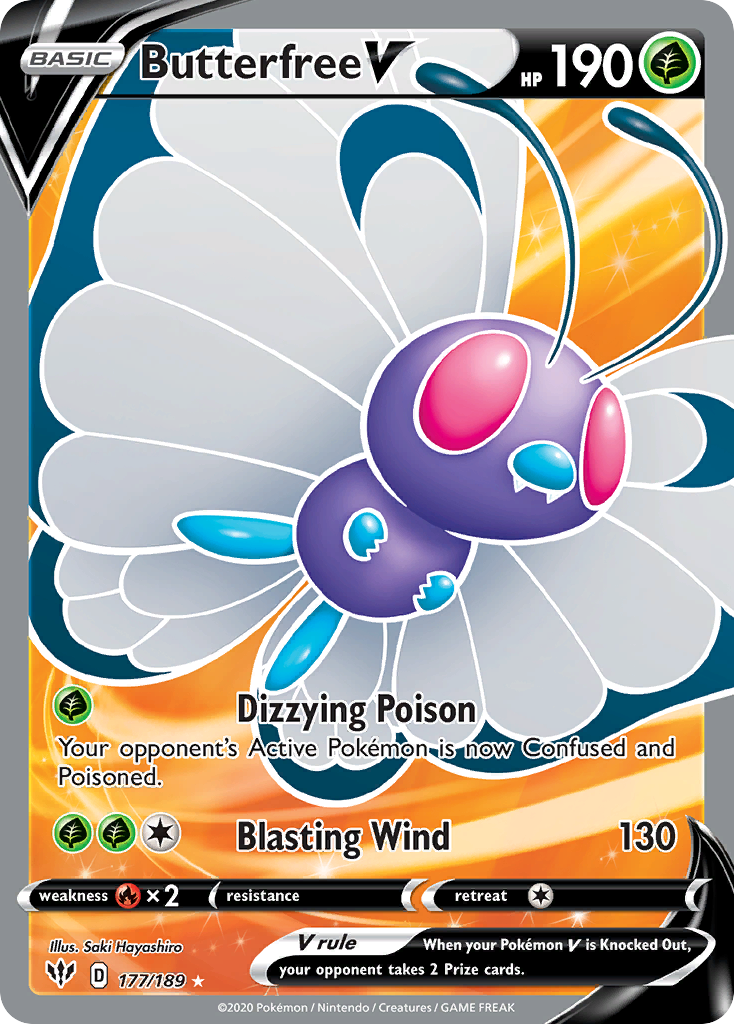 Butterfree V (Full Art) - Darkness Ablaze 177/189 (Foil) - Near Mint