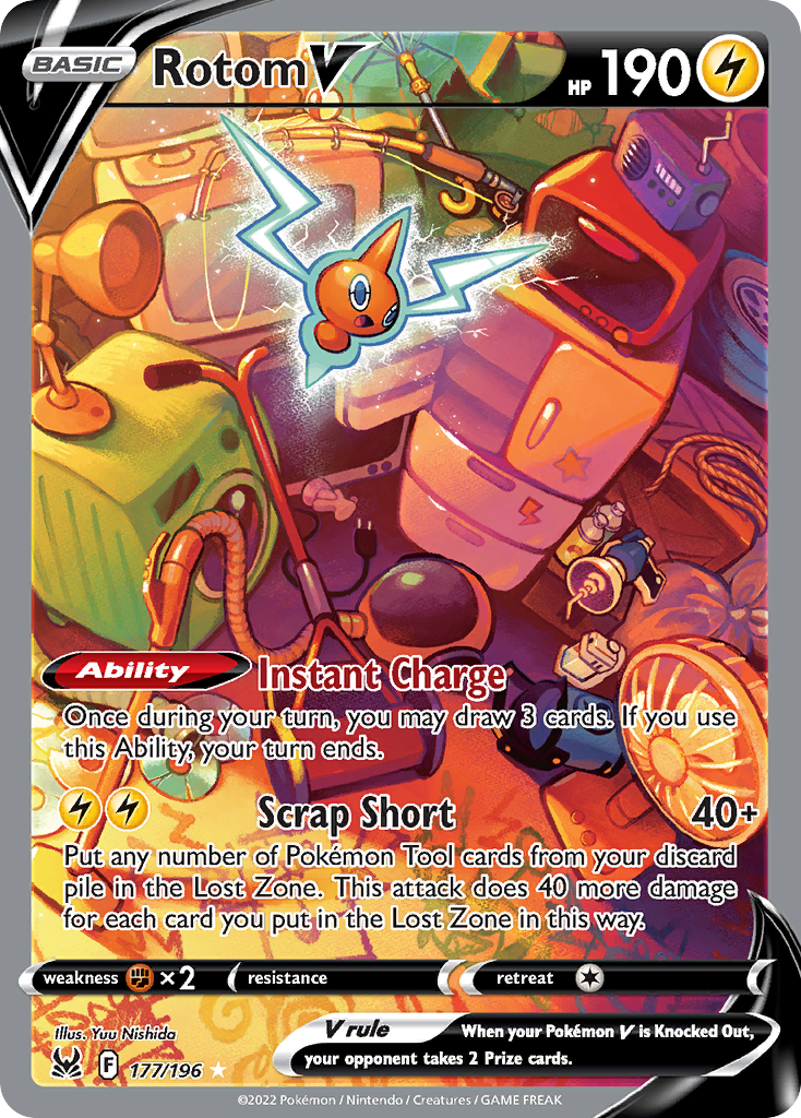 Rotom V (Alternate Full Art) - Lost Origin 177/196  (Foil) - Near Mint - Ungraded