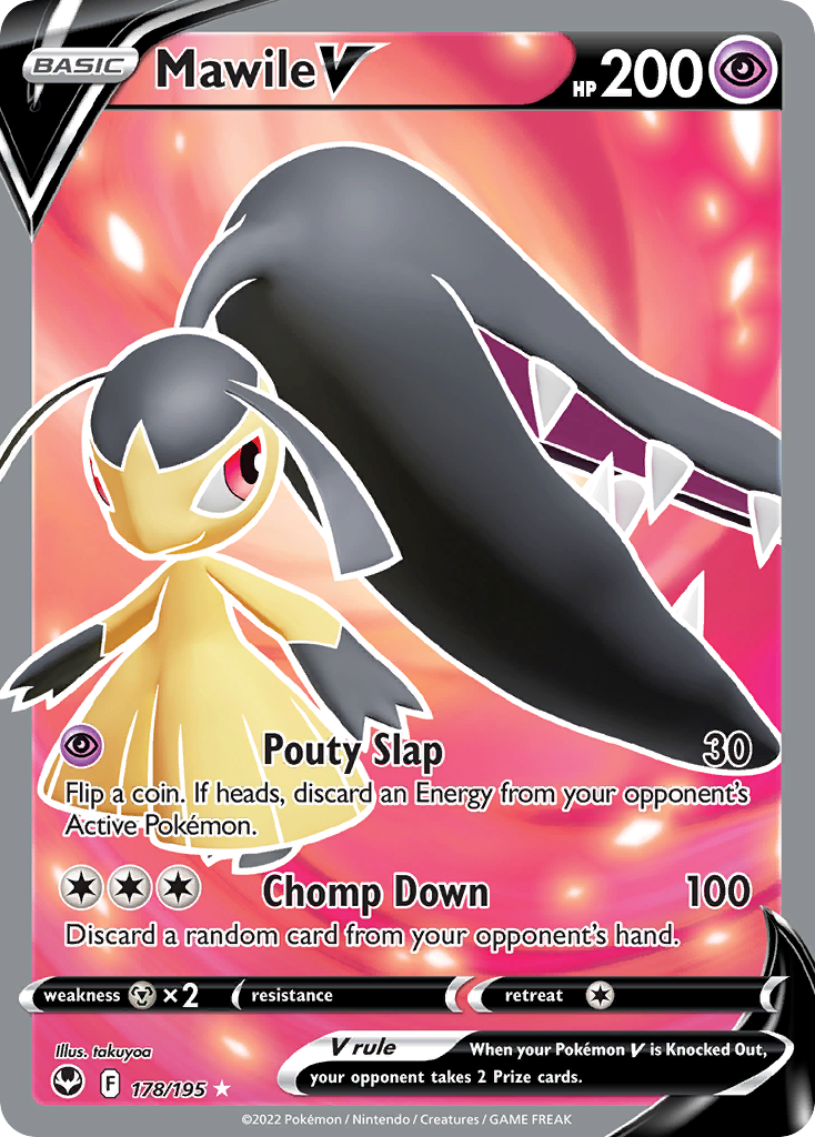Mawile V (Full Art) - Silver Tempest 178/195  (Foil) - Near Mint - Ungraded