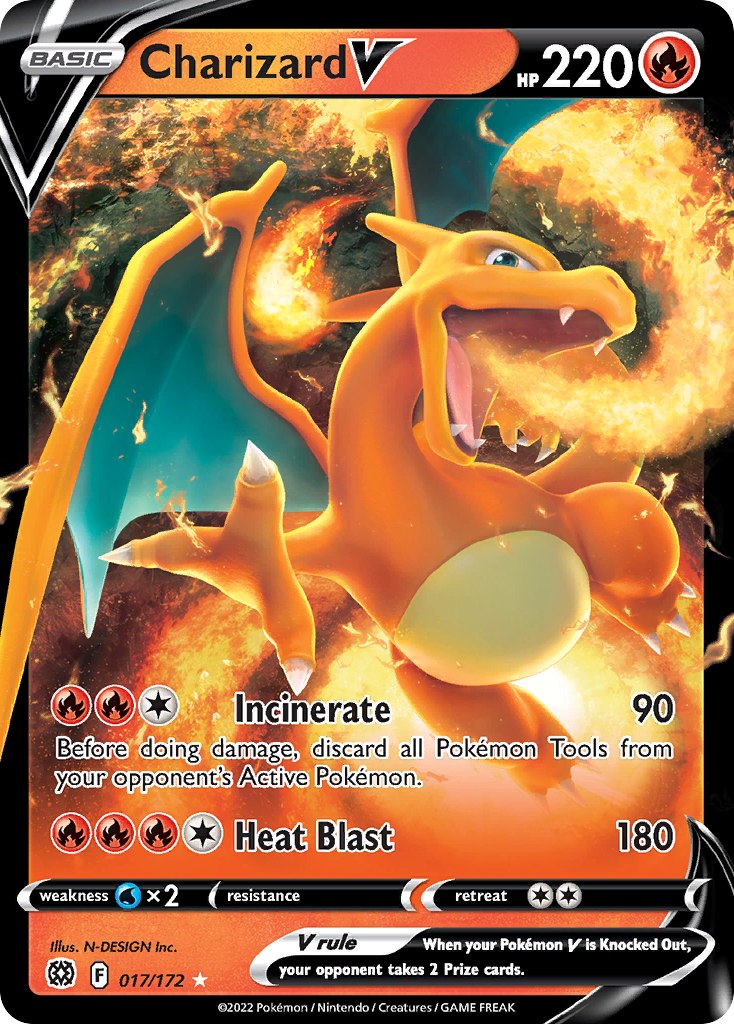 Charizard V - Brilliant Stars 017/172 (Foil) - Near Mint