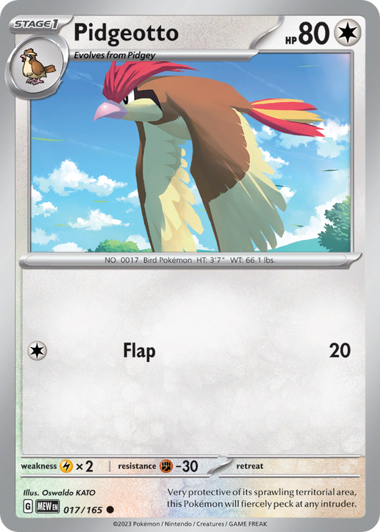 Pidgeotto - SV: 151 017/165 (Foil) - Near Mint
