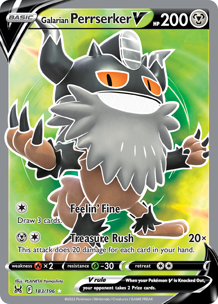 Galarian Perrserker V (Full Art) - Lost Origin 183/196 (Foil) - Near Mint