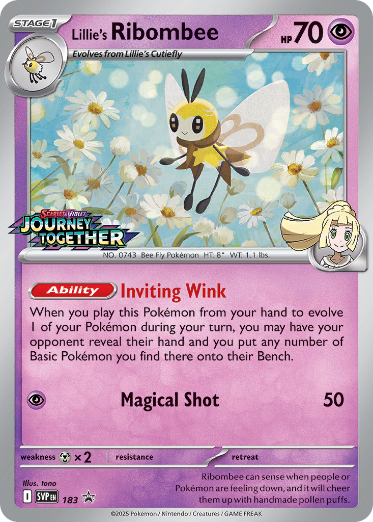 Lillie's Ribombee (Prerelease) - Scarlet & Violet Promo 183 (Foil) - Near Mint