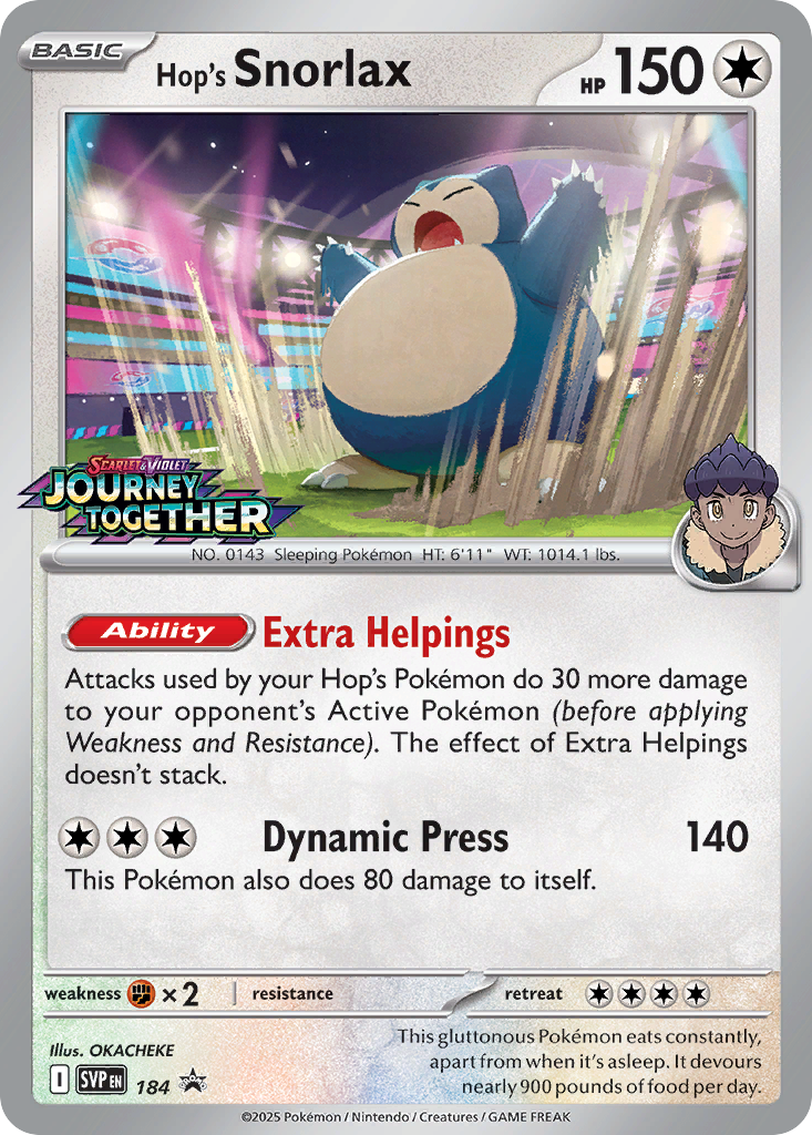 Hop's Snorlax (Prerelease) - Scarlet & Violet Promo 184  (Foil) - Near Mint - Ungraded