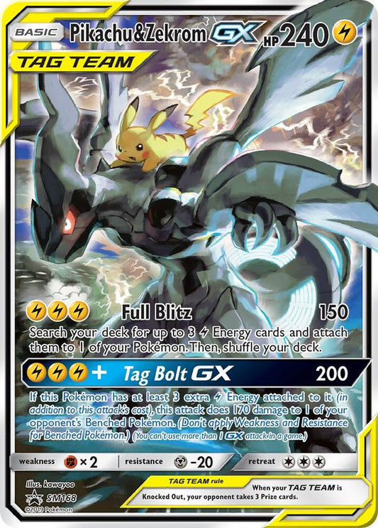 Pikachu & Zekrom GX - Sun & Moon Promo SM168  (Foil) - PSA 6.0 EX - MT