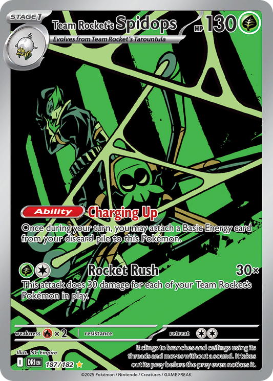 Team Rocket's Spidops - Destined Rivals 187/182 (Foil) - Near Mint