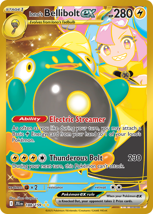 Iono's Bellibolt ex - Journey Together 188/159  (Foil) - Near Mint - Ungraded