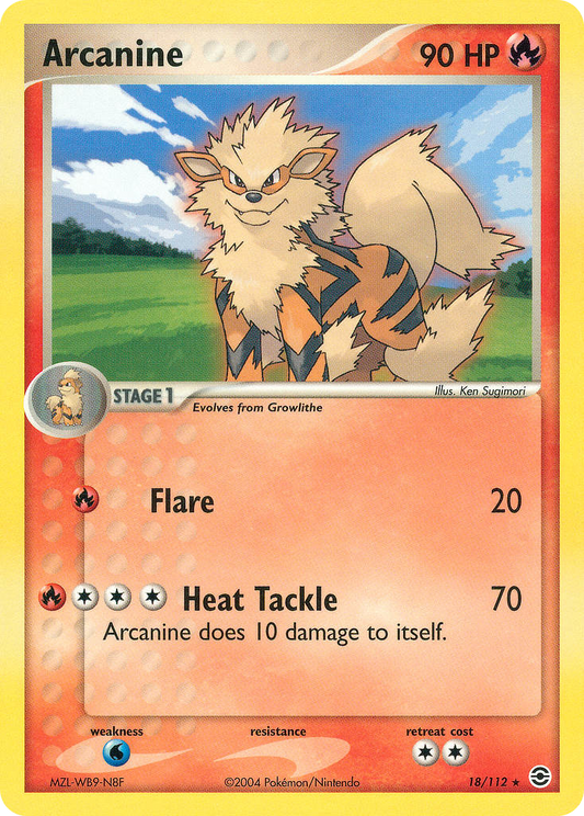 Arcanine - EX FireRed & LeafGreen 18 - Near Mint