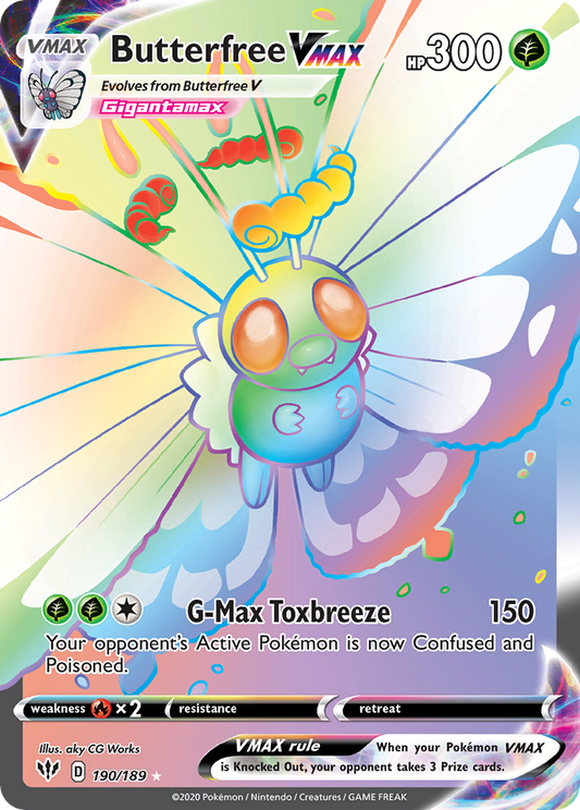 Butterfree VMAX (Secret) - Darkness Ablaze 190/189 (Foil) - Near Mint
