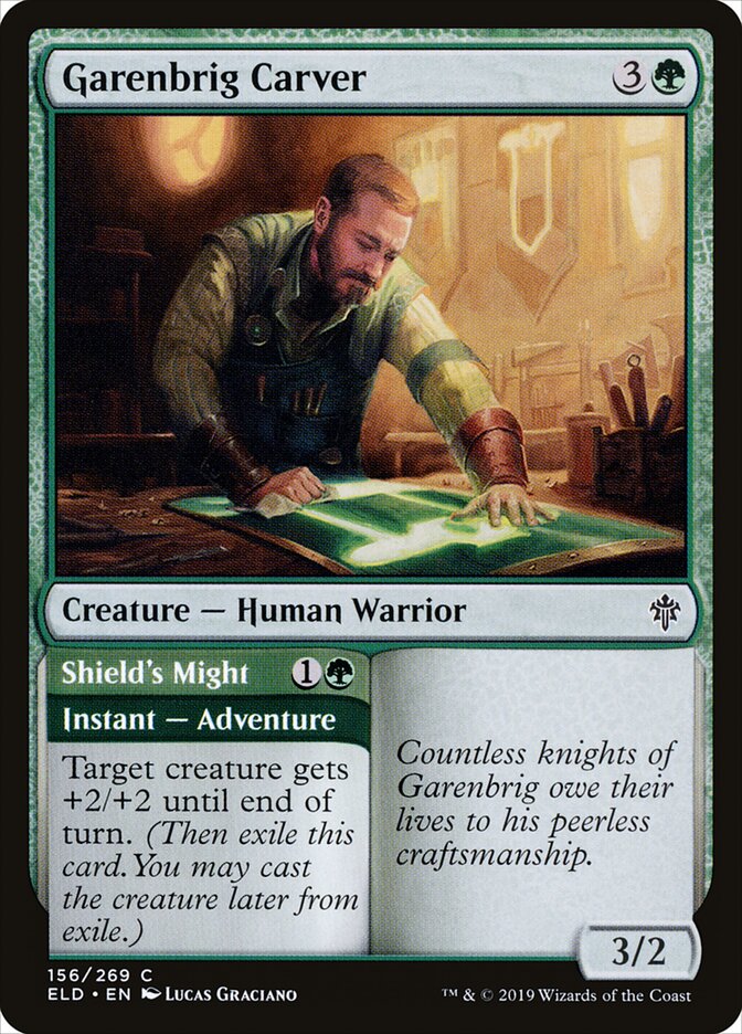 Garenbrig Carver // Shield's Might - Throne of Eldraine 156 (Foil)