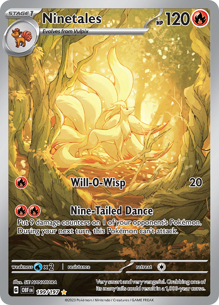 Ninetales - Obsidian Flames 199/197 (Foil) - Near Mint