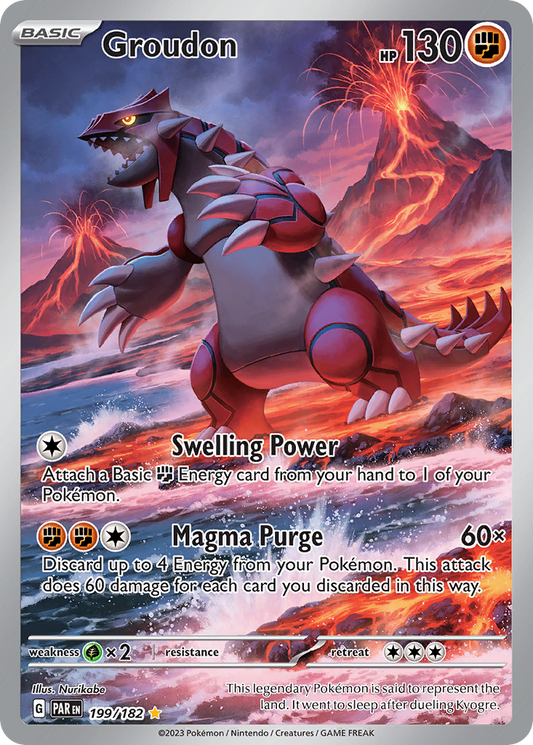 Groudon - Paradox Rift 199/182  (Foil) - Lightly Played