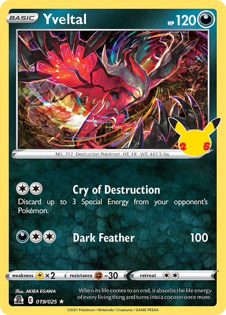 Yveltal - Celebrations 019/025 (Foil) - Near Mint