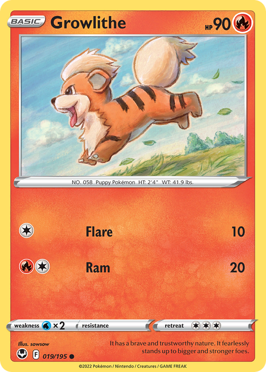Growlithe - Silver Tempest 019/195 - Near Mint