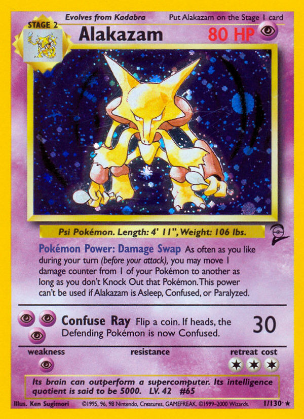 Alakazam - Base Set 2 1 (Foil) - Damaged