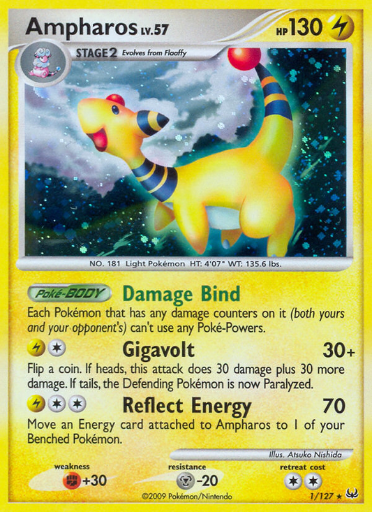 Ampharos - Platinum 1  (Foil) - Moderately Played