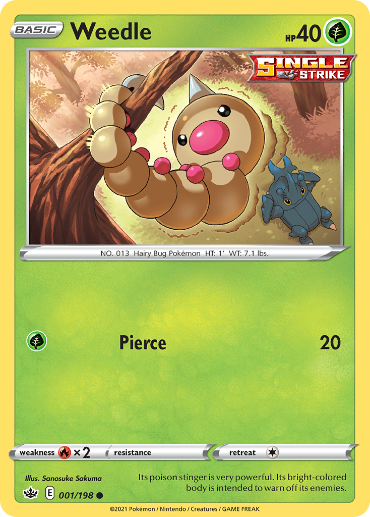 Weedle - Chilling Reign 001/198 - Near Mint
