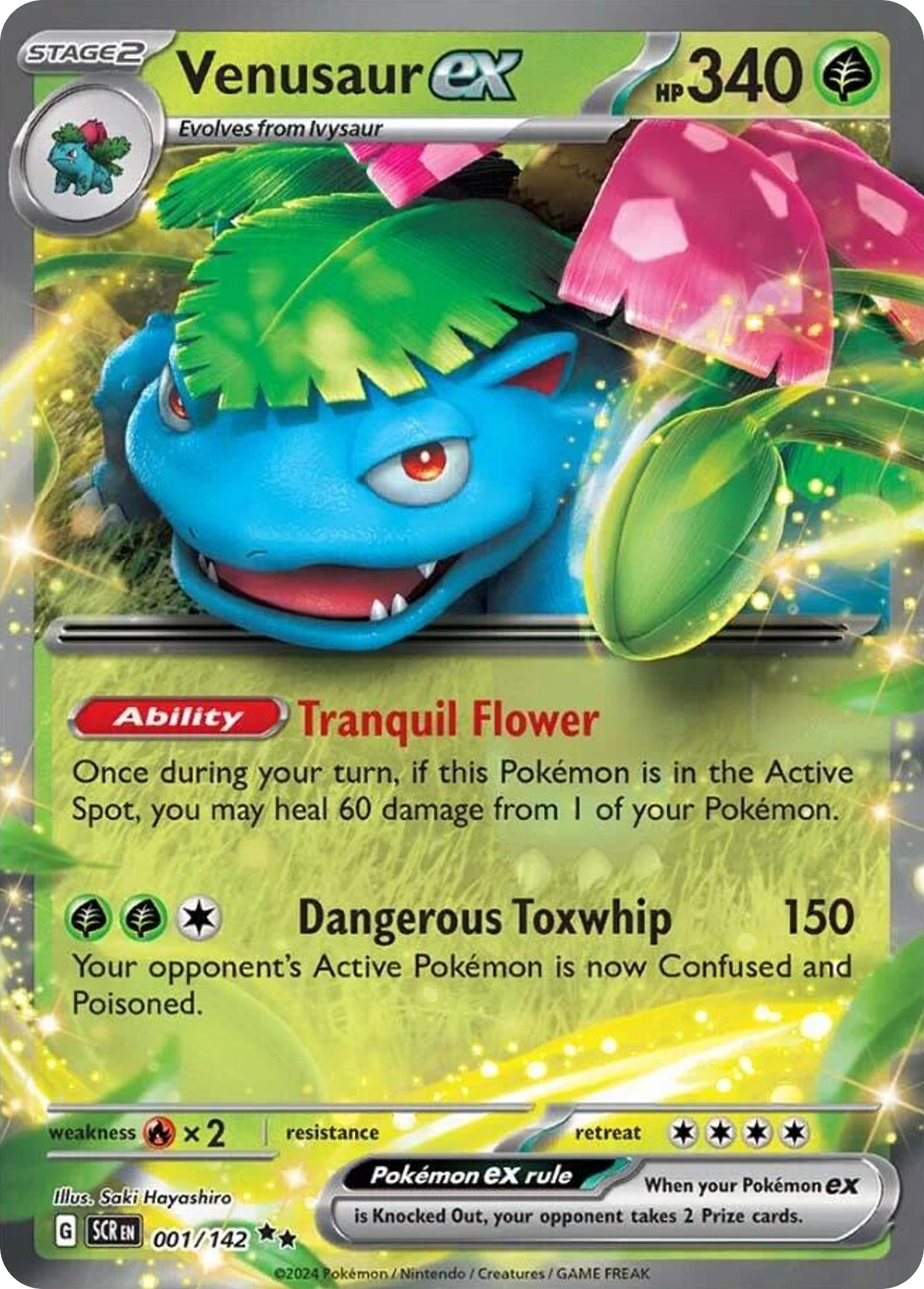 Venusaur ex - Stellar Crown 001/142 (Foil) - Near Mint