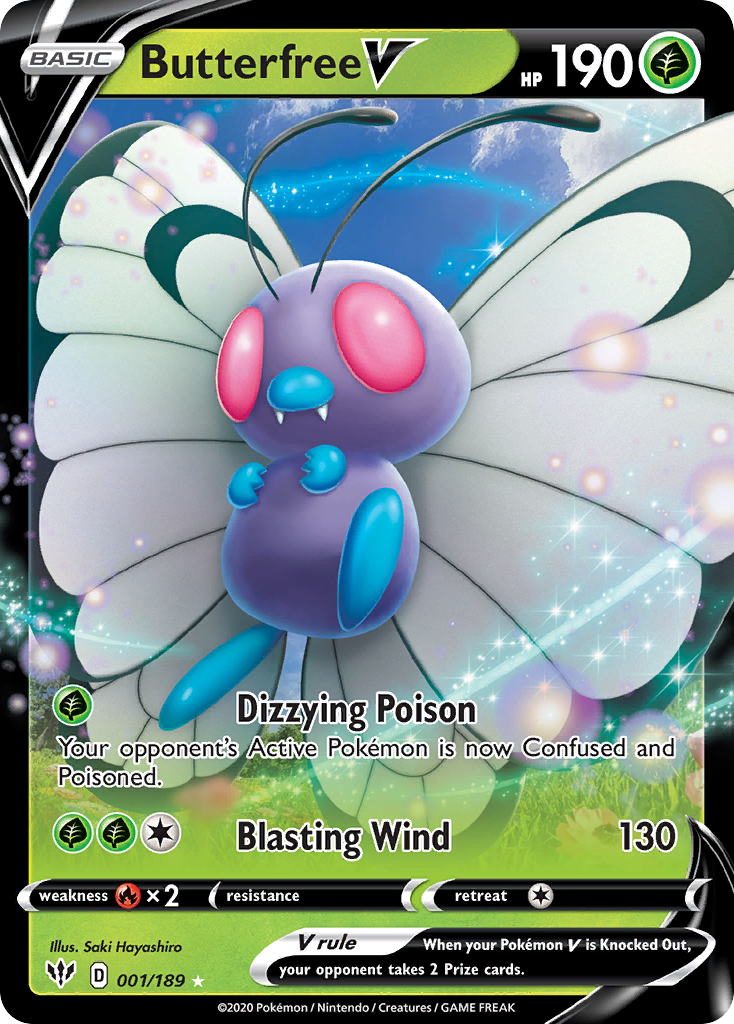 Butterfree V - Darkness Ablaze 001/189 (Foil) - Near Mint