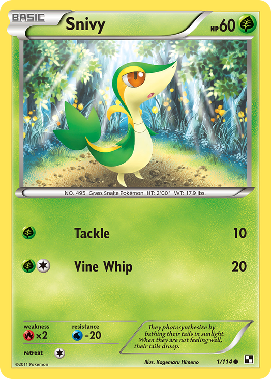 Snivy - Black and White 1 (Foil) - Moderately Played
