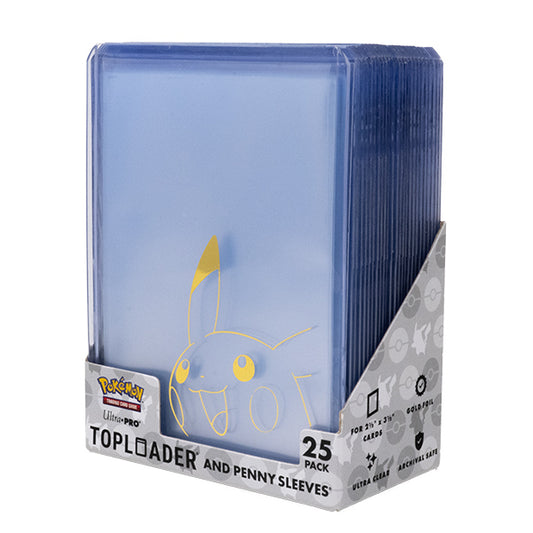 Topload Sleeve: 3x4  Toploader Combo-Pokemon- Pikachu (25 sleeves + 25  toploads)